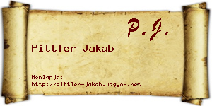 Pittler Jakab névjegykártya